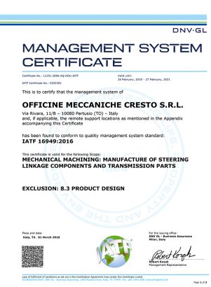 Certificato Dnv